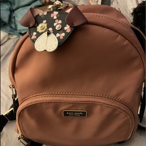 Kate Spade pink purse backpack with key chain